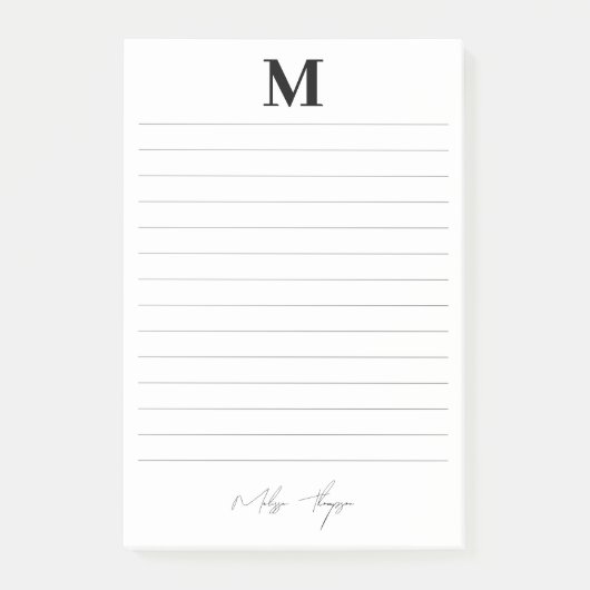 Initial- und Namensschild für persönliche Signatur Post-it Klebezettel (Vorderseite)