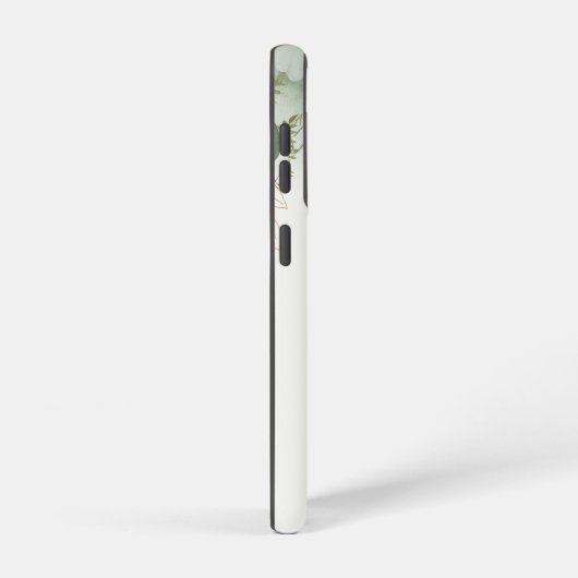 Initial V Gold & Grüne Elegant Samsung Galaxy Hülle (Rechte Seite)