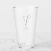 Initial V mit Nachname Glas der Klasse Monogramm (Rückseite)
