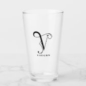 Initial V mit Nachname Glas der Klasse Monogramm (Vorderseite)