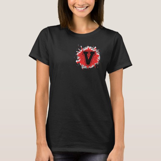Initial V Monogram Letter Custom Personalized Cust T-Shirt (Vorderseite)