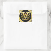 Initial V Square Sticker in Gold (Tasche)