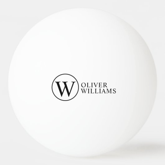 Initial W (bearbeitbar) Circle Monogram Tischtennisball (Vorderseite)