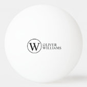 Initial W (bearbeitbar) Circle Monogram Tischtennisball (Rückseite)