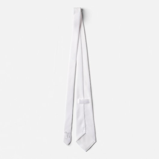 Initial W, Grau auf Weiß Krawatte (Rückseite)