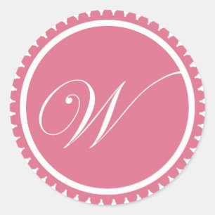 Initial-W-Prinzessin-Monogramm-Siegel-Gastgeschenk Runder Aufkleber