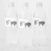 Initial Water Flasche Etikett Boho Buffalo (Flaschen)