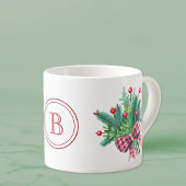 Initial, Watercolor Berries & Greenery Bouquet 6oz Espressotasse
