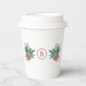 Initial, Watercolor Berries & Greenery Bouquet Pappbecher (Vorderseite)