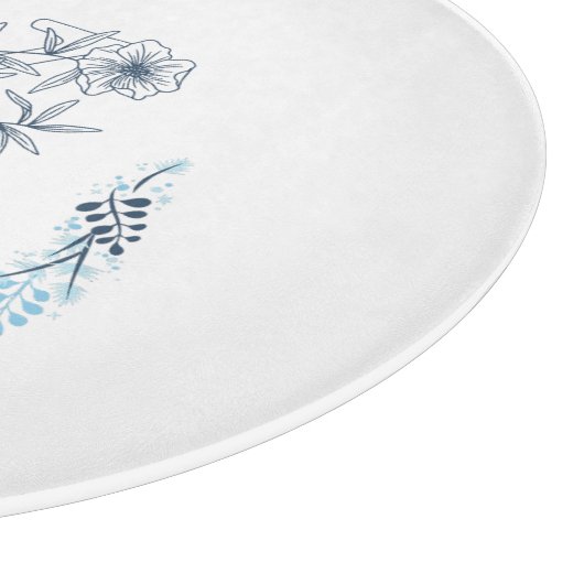 Initial "X" Blue Monogram Calm Floral Schneidebrett (Ecke)