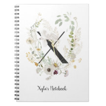 Initial X mit Blume für weiche Farben