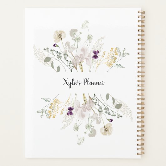Initial X mit Blume für weiche Farben Planer (Rückseite)