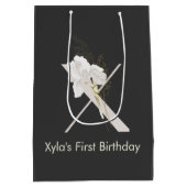 Initial X mit weicher Blume Mittlere Geschenktüte (Rückseite)