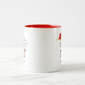 Initial X Name Elegant Modernes Skript Weihnachten Zweifarbige Tasse (Mittel)
