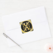 Initial X Square Sticker in Gold (Umschlag)