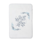 Initial "Y" Blue Monogram Calm Floral Badematte (Vorderseite Vertikal)