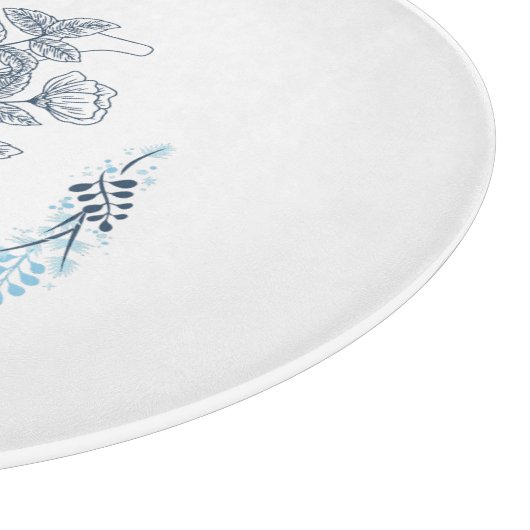 Initial "Y" Blue Monogram Calm Floral Schneidebrett (Ecke)