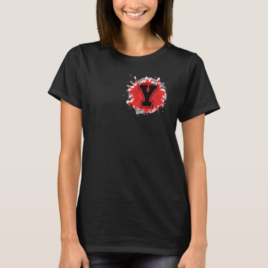 Initial Y Monogram Letter Custom Personalisiert Cu T-Shirt (Vorderseite)