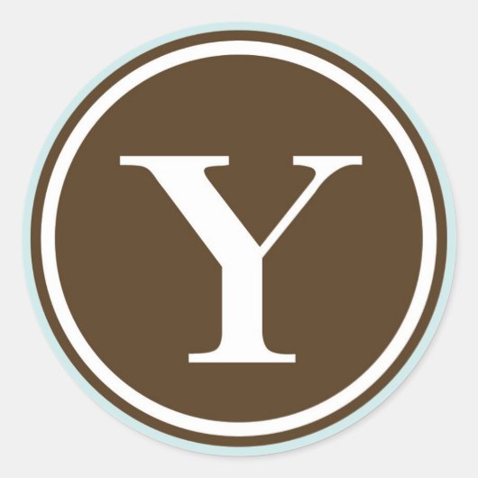 Initial-Y-Monogramm-Siegel-Gastgeschenk Runder Aufkleber (Vorderseite)