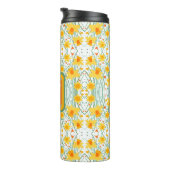 Initial Yellow Daffodil Pattern Inspirivity Thermosbecher (Nach rechts gedreht)