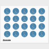 Initial Z blauer monogramm individuelle Name favor Runder Aufkleber (Blatt)
