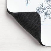 Initial "Z" Blue Monogram Calm Floral Mousepad (Ecke)