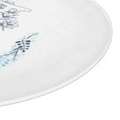 Initial "Z" Blue Monogram Calm Floral Schneidebrett (Ecke)