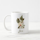 Initial Z Boho Floral Orchid Greenery Individuelle Kaffeetasse (Links)