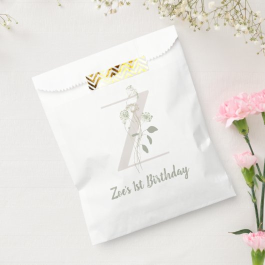 Initial Z mit Blume für weiche Farben Geschenktütchen (Versiegelt)