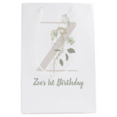 Initial Z mit Blume für weiche Farben Mittlere Geschenktüte (Vorderseite)