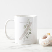 Initial Z mit weich Blume Kaffeemaschine Tasse