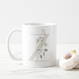 Initial Z mit weich Blume Kaffeemaschine Tasse