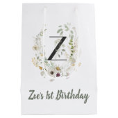 Initial Z mit weicher Blume Mittlere Geschenktüte (Rückseite)