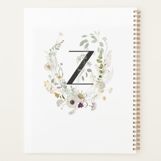 Initial Z mit weicher Blume Planer (Rückseite)