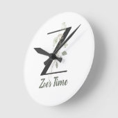 Initial Z mit weicher Blume Runde Wanduhr (Winkel)