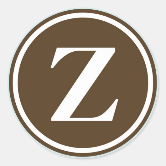 Initial-Z-Monogramm-Rundschreiben-Siegel-Gastgesch Runder Aufkleber (Vorderseite)