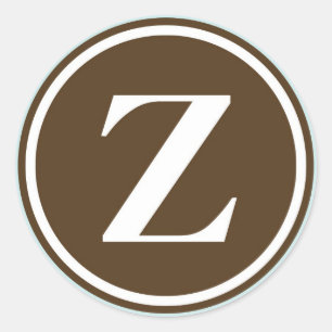 Initial-Z-Monogramm-Rundschreiben-Siegel-Gastgesch Runder Aufkleber