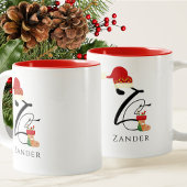 Initial Z Name Elegant Script Moderne Weihnachten Zweifarbige Tasse