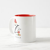 Initial Z Name Elegant Script Moderne Weihnachten Zweifarbige Tasse (Vorderseite Links)
