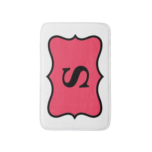 Initial-Zuhause-Decorativ für das Weißrote Monogra Badematte (Vorderseite Vertikal)