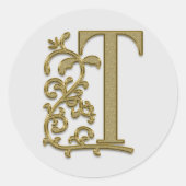 Initialaufkleber für Monogramm Runder Aufkleber (Vorderseite)