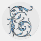 Initialaufkleber für Monogramm Runder Aufkleber (Vorderseite)