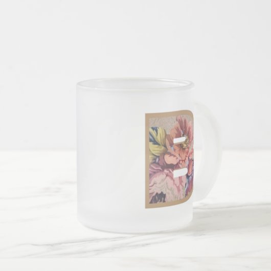 Initialbrief B Monogramm für rustikale Bläschen Mattglastasse (VorderseiteRechts)