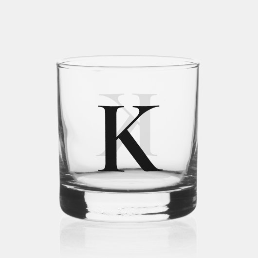 Initialbrief der Minimalistischen Monogramm Whiskyglas (Rückseite)