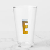 Initialbrief E der Funny Beer Head Monogram Glas (Vorderseite)