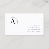 Initialbrief für Classic & Modern Monogram Visitenkarte (Vorderseite)