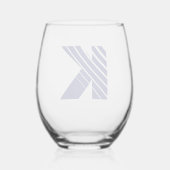 Initialbrief für das Blue Modern Monogram in Midni Weinglas Ohne Stiel (Rückseite)