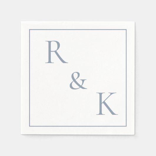 Initialbrief für das Dusty Blue Monogram Wedding 2 Serviette (Vorderseite)