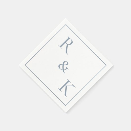 Initialbrief für das Dusty Blue Monogram Wedding 2 Serviette (Ecke)
