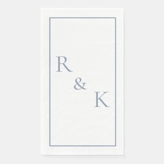 Initialbrief für das Dusty Blue Monogram Wedding 2 Serviette (Vorderseite)